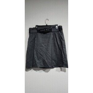 WORTHINGTON WOMEN'S BLACK POLY RAYON SPANDEX BELTED CAREER SKIRT SIZE 16